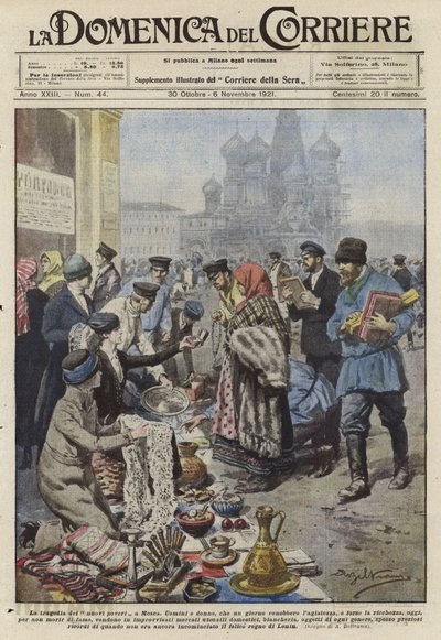 The Wealthy are Forced to Sell Their Belongings in Post-Revolutionary Russia by Achille Beltrame